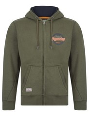 Mens Tokyo Laundry Reverse Print Hooded Brushback Fleece Jacket Zip Hoodie S-XXL