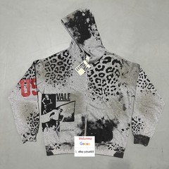 VINTAGE LEOPARD HOODED HOODIE FOREVER VALLEY CHEETAH CARDIGAN JUMPER SWEATSHIRT