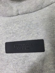 EUC Fear Of God Essentials Dark Heather Grey Oatmeal Hoodie Boxy Sz S Oversized