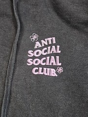Anti Social Social Club “Coral Crush” Black Hoodie Sweatshirt Faded Size Medium