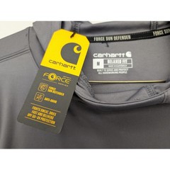 NWT Carhartt Men’s Force Sun Defender Relaxed Logo Hoodie in Grey size Medium
