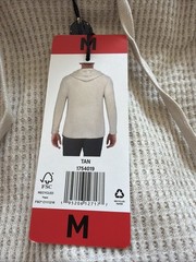 Rainforest Lounge Men’s Lightweight Soft Textured Hoodie,TAN SIZE M