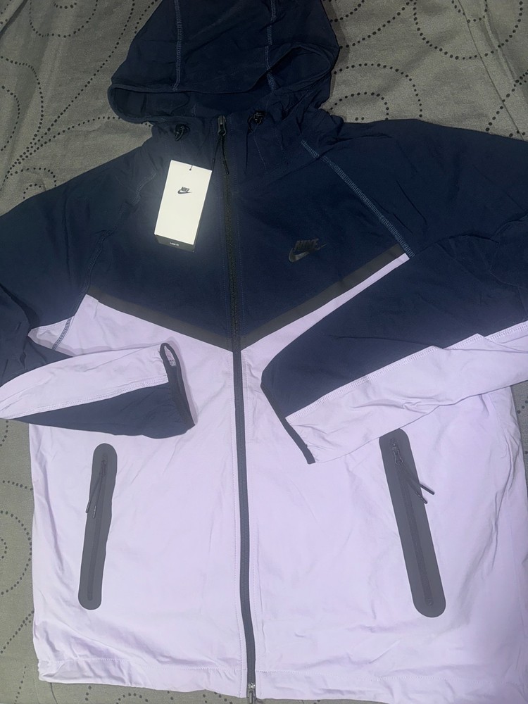 NIKE TECH WINDRUNNER WOVEN LOOSE #515 BLUE PURPLE JACKET HOODIE SIZE S MEN $130