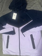 NIKE TECH WINDRUNNER WOVEN LOOSE #515 BLUE PURPLE JACKET HOODIE SIZE S MEN $130