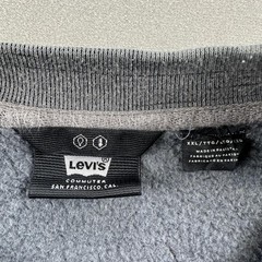 Levis Commuter Sweatshirt Mens 2XL Gray Fleece Crewneck Reflective Bike Cycling