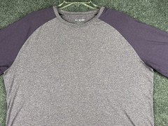 01.ALGO Performance Wick 3/4 Sleeve Shirt Men’s Large Purple Anti Odor Uv SPF 40
