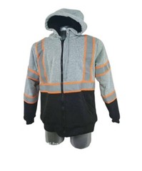 Safety Hoodie For Work Reflective Wool Fleece High Visibility Sweatshirt Black