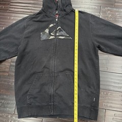 Quiksilver Men’s Black Full Zip Hooded Hoodie Logo Graphic XXL Big & Tall
