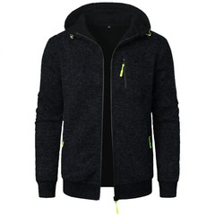 Men Hooded Sports Cardigan Jacket Casual Sweatshirt Baseball Hoodies Winter Fall