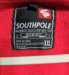 Southpole Hoodie Mens XXL Red Black Accent Sleeveless Full Zip Front Fleece Gym