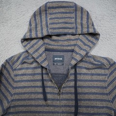 Prana Cardiff Fleece Hoodie Mens M Striped Sustainable Casualcore CozyMinimalist