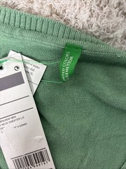 New United Colors of Benetton Lt Green Crew Neck Sweatshirt Size S Men
