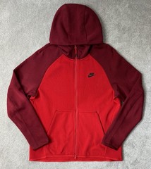 Nike Tech Fleece Full Zip Hooded Jacket Old Season Red Mens Large L VGC