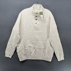 Goodfellow & Co Sweatshirt Mens Medium Ivory Textured Cotton Quarter- Snap NWT