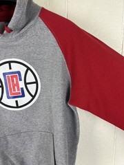 Los Angeles Clippers LA Times Hoodie Mens Medium Gray Graphic Drawstring Pockets