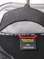 NAUTICA COMPETITION JACKET FULL ZIP XXL 100% POLYESTER BLACK LONG SLEEVE MENS