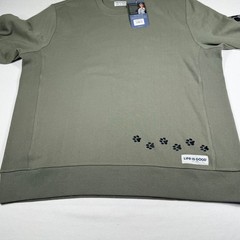 Life is Good Sweatshirt XL Sage Green Simply True Walking Paws Crewneck NEW