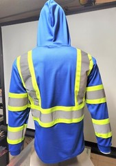 Class 3 Long Sleeve Safety Shirt With Hoodie, Polyester Birdeye mesh