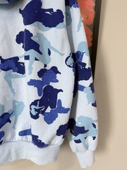 Named Collective “Unrealistic Ideals” Camo Zip Hoodie Blue Cyber Y2K Streetwear