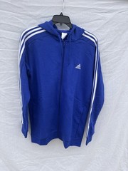 adidas Essentials Fleece 3-Stripes Full-Zip Hoodie Fleece LT Legend Ink NEW