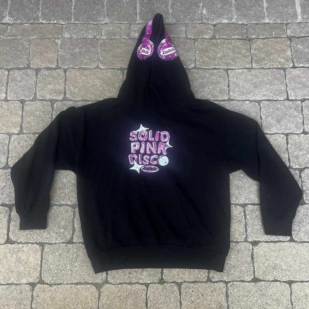 Trixie Mattel Official Merch Solid Pink Disco Hoodie Headphones Drag Queen XL