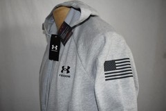 Under Armour Freedom Flag Men’s Hoodie Mod Gray Light Heather/Black NWT