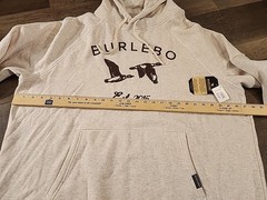 BURLEBO Men’s XL Fleece Hoodie Soft Midweight Pullover Oatmeal Ducks Graphics