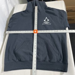 Assassins Creed Valhalla Lapel Ornate Creed Ubisoft Black Hoodie Men’s LARGE