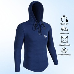 Mens Gym Hoodie Hooded Sweatshirt Pullover Sports Dry Cool Thermal Warm Athletic