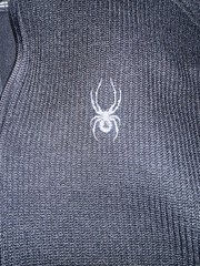 Spyder Men’s Sweatshirt L Black Knit 1/4 Zip Mock Neck Embroidered Logo