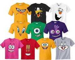 Cartoon characters Disney monsters Birthday Halloween Christmas family T-Shirts