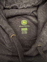 John Deere Hoodie Adult Large Heather Dark Gray/Blue Hue Sweatshirt Casual Mens