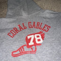 Vintage Coral Gables Hoodie Mens Large Russell Athletic Made in USA Pullover 80s
