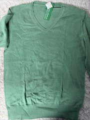 New United Colors of Benetton Lt Green Crew Neck Sweatshirt Size S Men