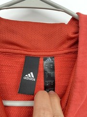 Adidas Medium Pullover Hoodie Mens Coral Red Excellent 3-Stripe Slub Sweatshirt