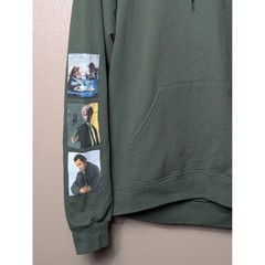 Pulp Fiction Hoodie Mens L Green Movie Graphic Sleeve Print Quentin Tarantino