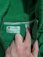 John Deere Hoodie/Quarter-zip Men’s Medium — Worn/Washed Once