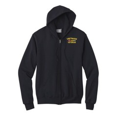 Vietnam veteran embroidered full zip hoodie (black)