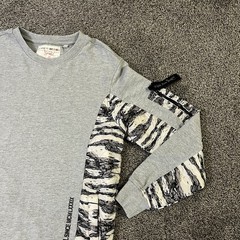 Vtg Triple Five Soul Camo Side Panel Pullover Sweatshirt Mens L Logo Y2K Pockets