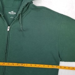 Hollister Dark Green Full Zip Hoodie Men’s Large Soft Fleece Front Pockets