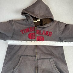 Timberland Mens XL Sherpa Lined Full Zip Hoodie Faded Gray Embroidered 1973 Logo