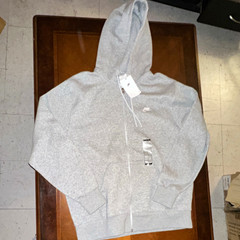 Nike Men’s Gray Full Zip Hooded Fleece Hoodie Sweatshirt Size L Regular
