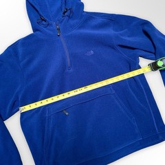 The North Face Fleece Hoodie Mens Medium Blue 1/4 Zip Pullover Anorak