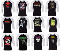 COLLECTION OF CLASSIC PUNK ROCK MEN’S BASEBALL TEE