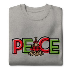 Buffalo Plaid Peace Christmas Unisex Premium Sweatshirt S,M,L,XL,2X,3X