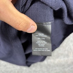 Vince Hoodie Henley Sweatshirt Men’s XXL Blue Cotton Luxury New $145