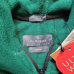 All Rugged Spitalfields Mens Green Premium Cotton 1987 Fleece Hoodie Sz M New
