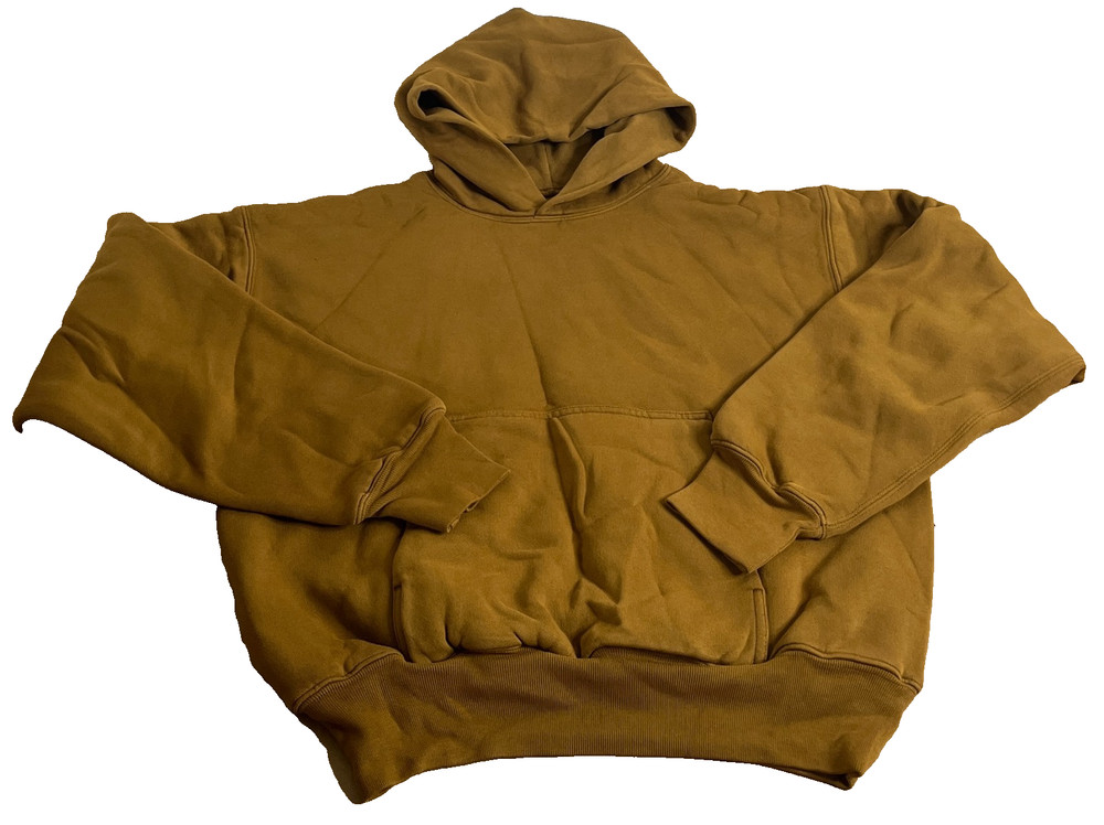 Yeezy GAP Balenciaga Hoodie Brown Double Layered Size S Oversized Pullover