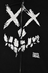 DC Comics Mens Suicide Squad Smiley Face Logo Black Full-Zip Hoodie New XS-2XL