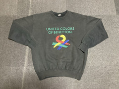 United Colors of Benetton Sweatshirt Size M Black Made In Indonesia Vintage 90’s